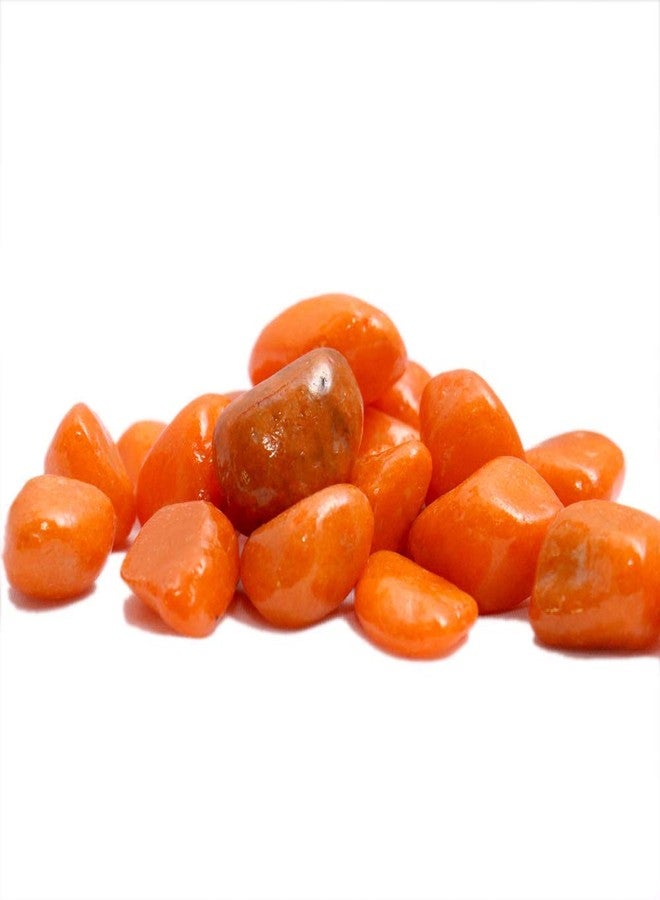 Power Stone Aquascape and Landscape Decoration Tumbled Orange Pebbles Stone (Orange, 4 Kg) - Image 1